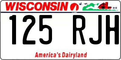 WI license plate 125RJH