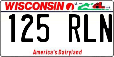 WI license plate 125RLN