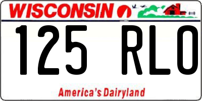 WI license plate 125RLO