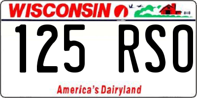 WI license plate 125RSO