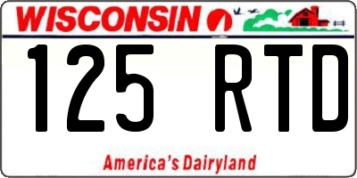 WI license plate 125RTD