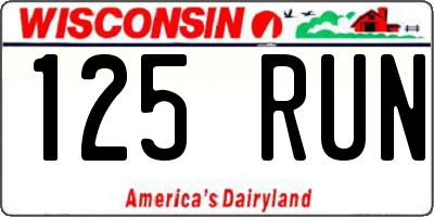 WI license plate 125RUN
