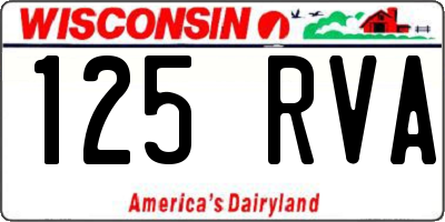 WI license plate 125RVA