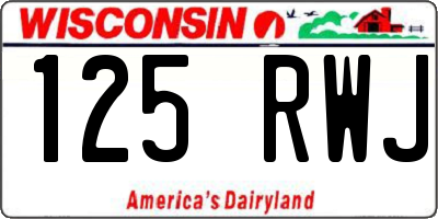 WI license plate 125RWJ
