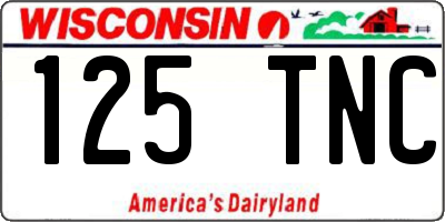 WI license plate 125TNC