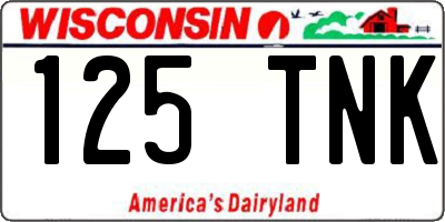 WI license plate 125TNK