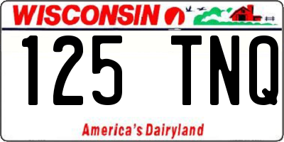 WI license plate 125TNQ