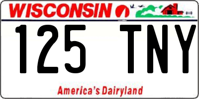 WI license plate 125TNY