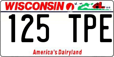 WI license plate 125TPE