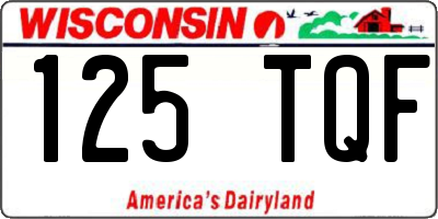 WI license plate 125TQF