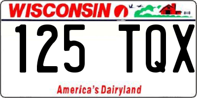 WI license plate 125TQX
