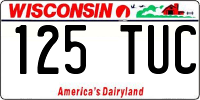 WI license plate 125TUC
