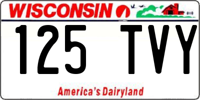 WI license plate 125TVY