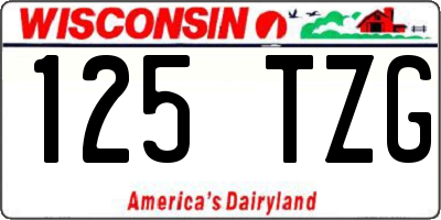 WI license plate 125TZG