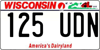 WI license plate 125UDN