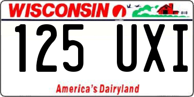 WI license plate 125UXI