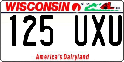 WI license plate 125UXU