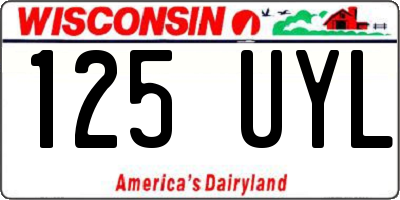 WI license plate 125UYL