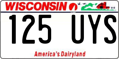 WI license plate 125UYS