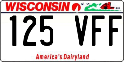 WI license plate 125VFF
