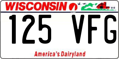 WI license plate 125VFG