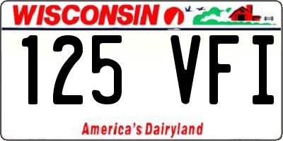 WI license plate 125VFI