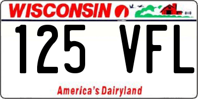 WI license plate 125VFL