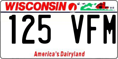WI license plate 125VFM