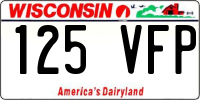 WI license plate 125VFP