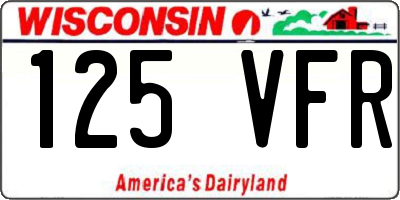 WI license plate 125VFR