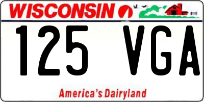 WI license plate 125VGA