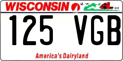 WI license plate 125VGB