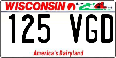 WI license plate 125VGD