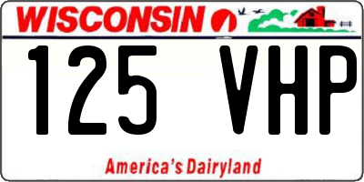 WI license plate 125VHP