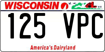 WI license plate 125VPC