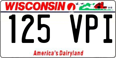 WI license plate 125VPI