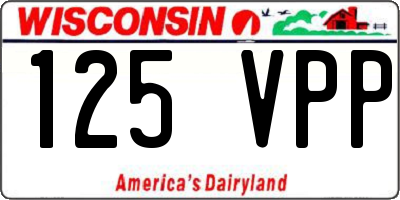 WI license plate 125VPP