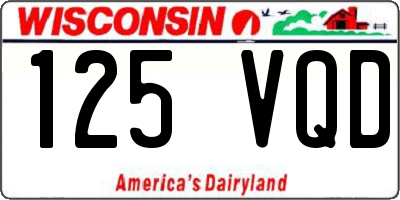 WI license plate 125VQD