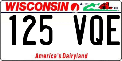 WI license plate 125VQE