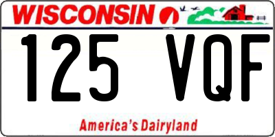 WI license plate 125VQF