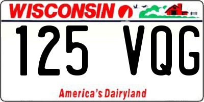 WI license plate 125VQG