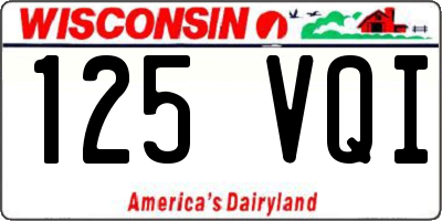 WI license plate 125VQI