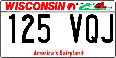 WI license plate 125VQJ