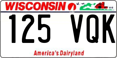 WI license plate 125VQK