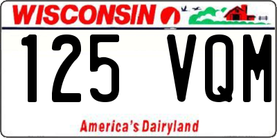 WI license plate 125VQM