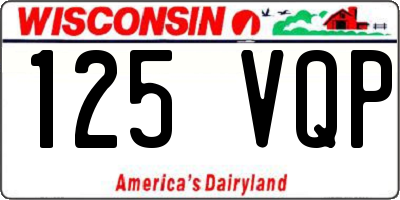 WI license plate 125VQP