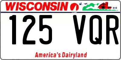 WI license plate 125VQR