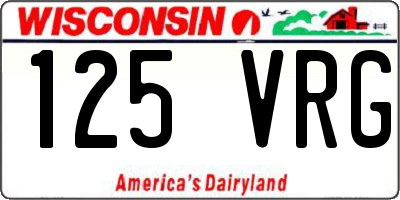 WI license plate 125VRG