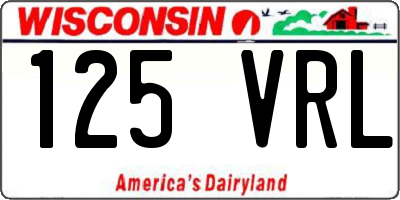 WI license plate 125VRL