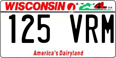 WI license plate 125VRM